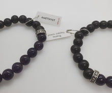 Load image into Gallery viewer, Amethyst Stone Stack bracelet
