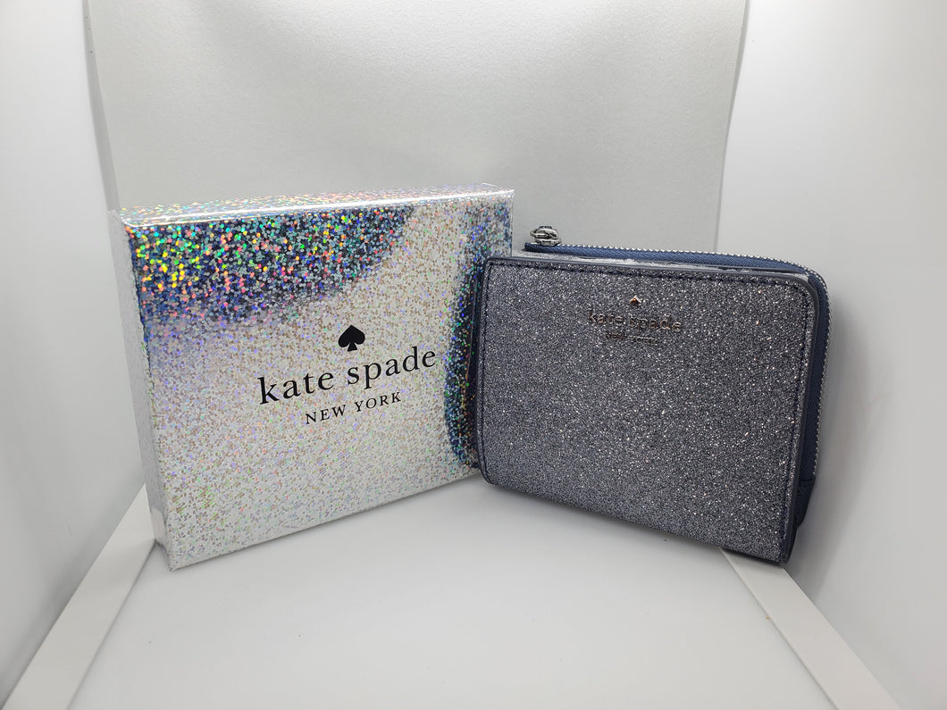 Kate Spade- small boxed bifold wallet- dusk navy