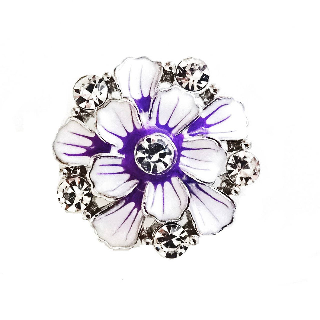Snap Jewel - Grande Purple Crystal Flower (Large)