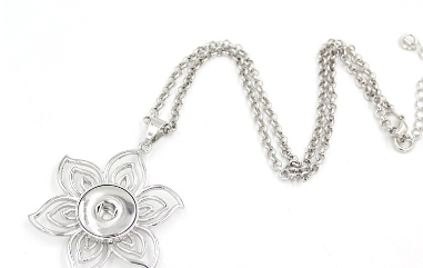 Snap Base necklace - Pendant Flower with Chain